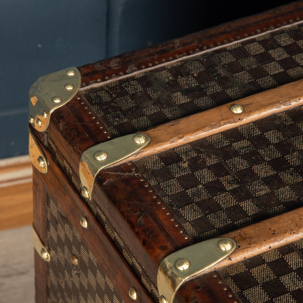 Antique 20th Century Louis Vuitton Trunk In Damier Canvas, Paris