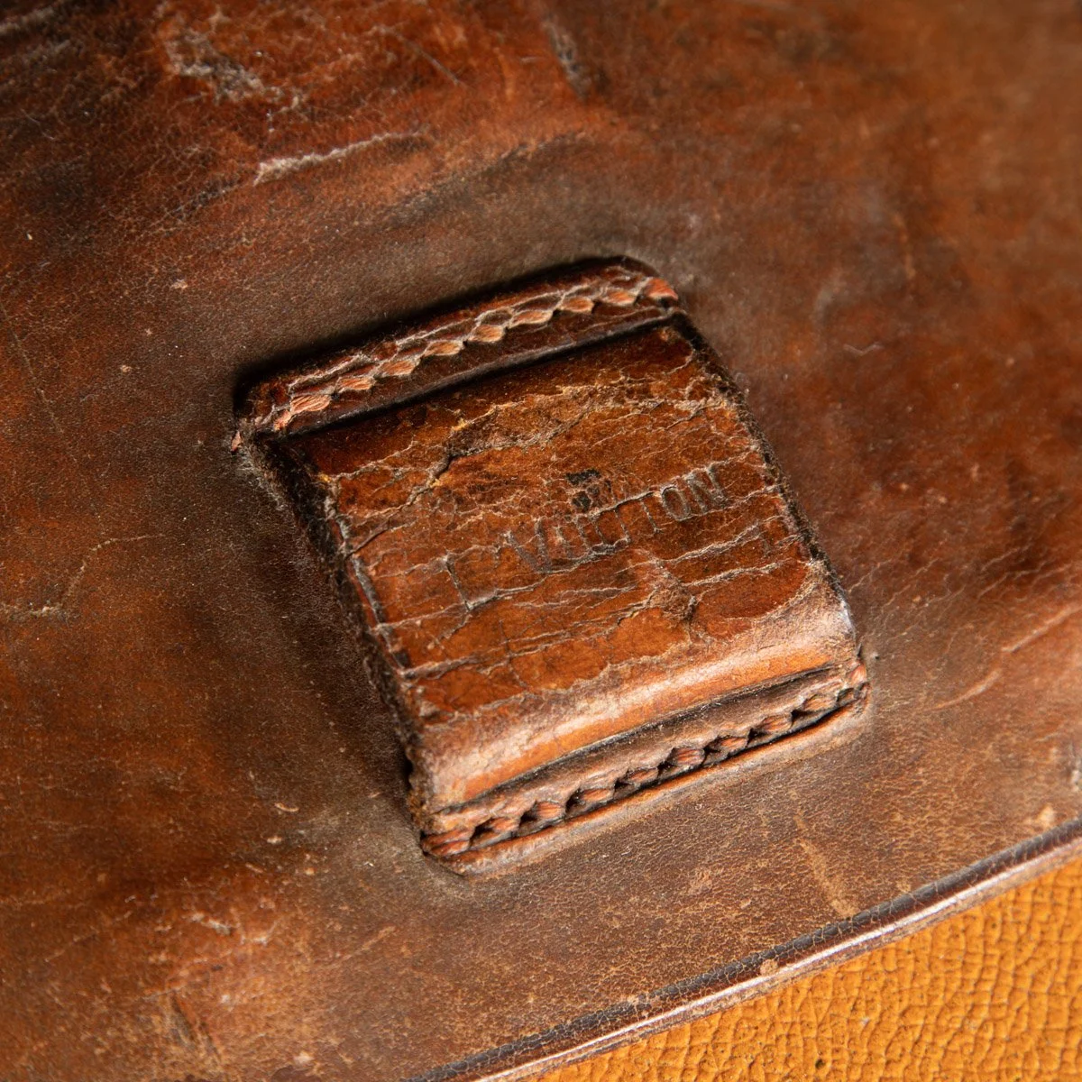 Pushkin Antiques - ANTIQUE 20thC LOUIS VUITTON %22IDEAL%22 TRUNK IN ORANGE %22VUITTONITE%22 CANVAS c.1900 - 18.jpg