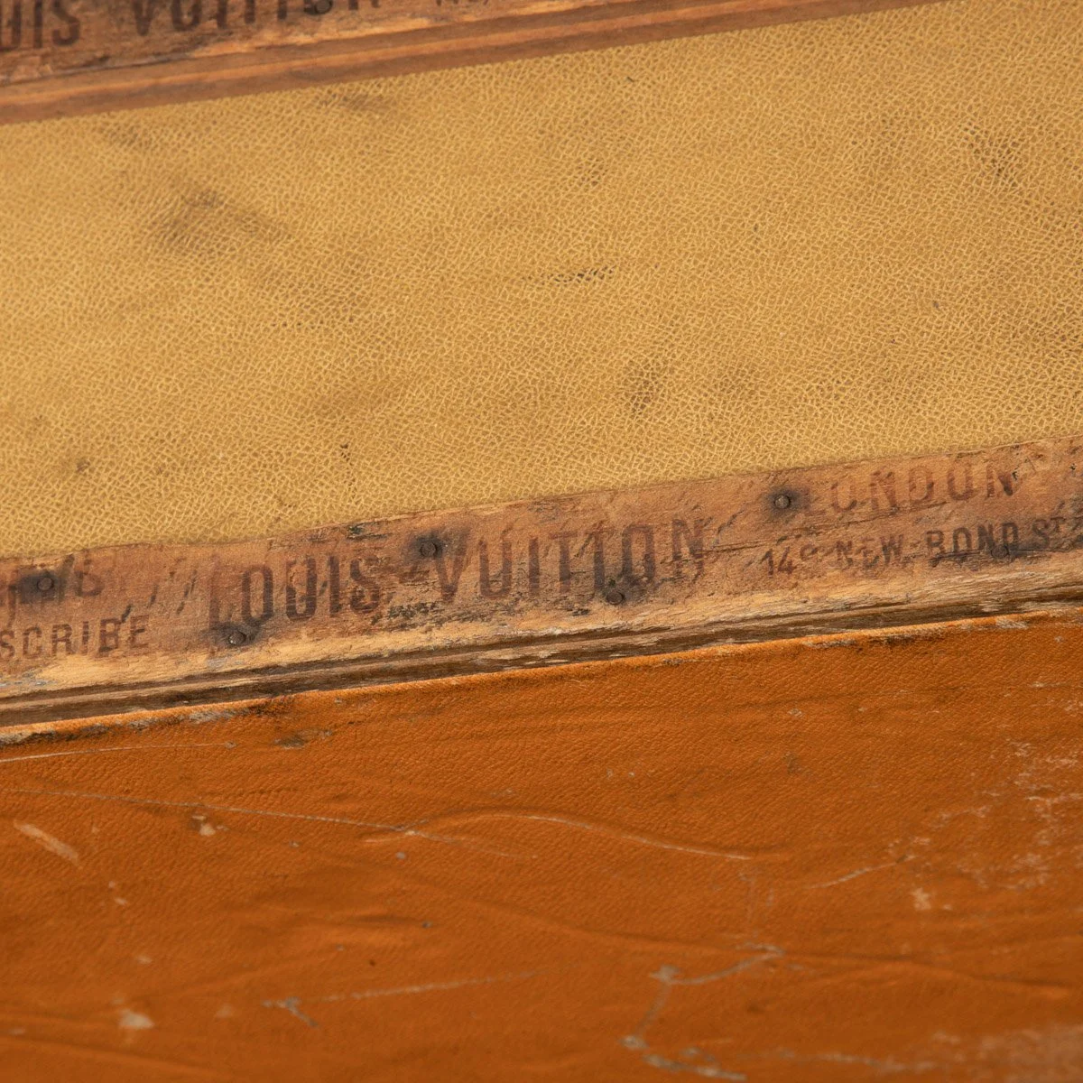Pushkin Antiques - ANTIQUE 20thC LOUIS VUITTON %22IDEAL%22 TRUNK IN ORANGE %22VUITTONITE%22 CANVAS c.1900 - 35.jpg