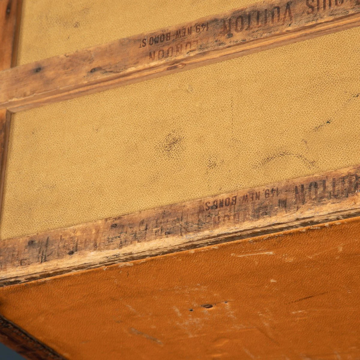 Pushkin Antiques - ANTIQUE 20thC LOUIS VUITTON %22IDEAL%22 TRUNK IN ORANGE %22VUITTONITE%22 CANVAS c.1900 - 37.jpg