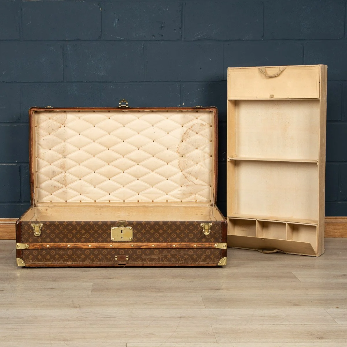 Pushkin Antiques - STUNNING 20thC LOUIS VUITTON CABIN TRUNK IN MONOGRAM CANVAS, PARIS c.1910 - 10.jpg