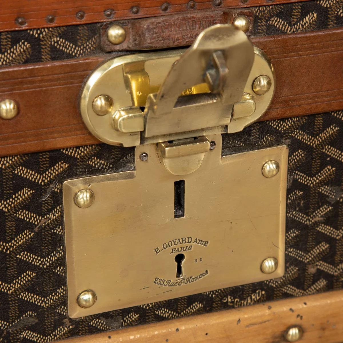 PUSHKIN ANTIQUES - ANTIQUE 20thC FRENCH CABIN TRUNK TRUNK BY GOYARD c.1900 - 31.jpg
