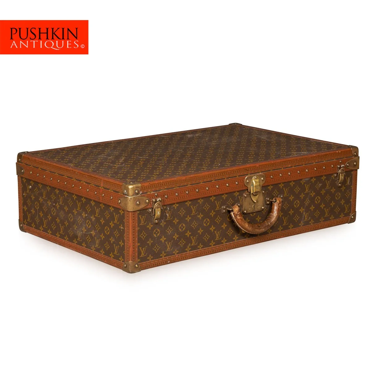 PUSHKIN ANTIQUES - LOUIS VUITTON SUITCASE IN MONOGRAM CANVAS, PARIS c.1970 - 15.jpg