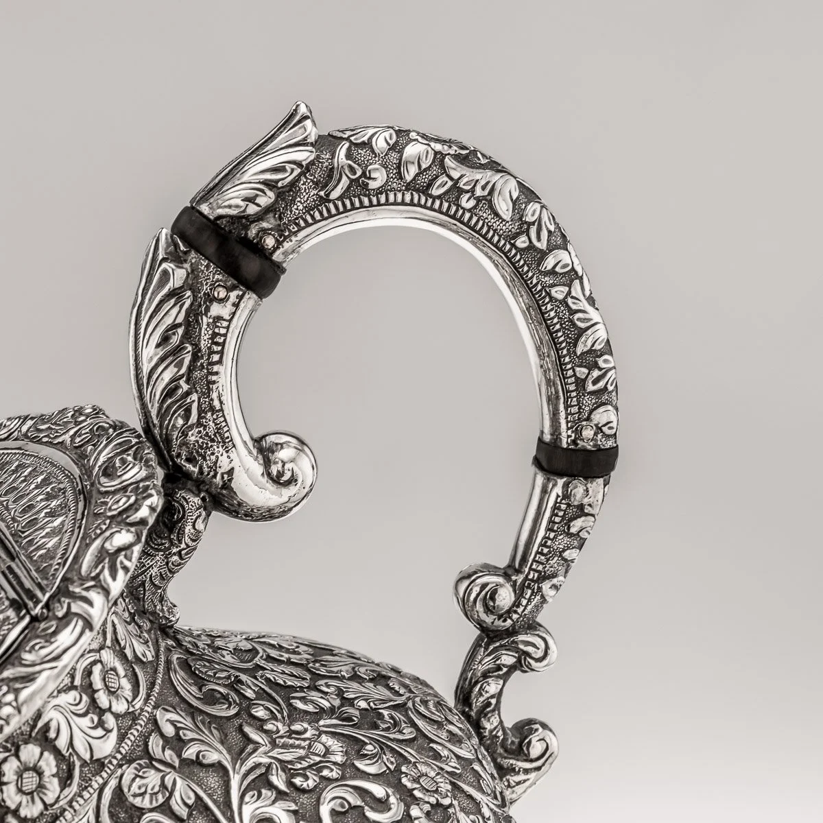 ANTIQUE 19thC INDIAN CUTCH SOLID SILVER 3 PIECE HUNTING TEA SET c.1890 - 12.jpg