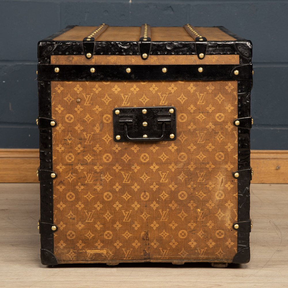 ANTIQUE 20thC LOUIS VUITTON TRUNK IN WOVEN CANVAS, PARIS c.1900