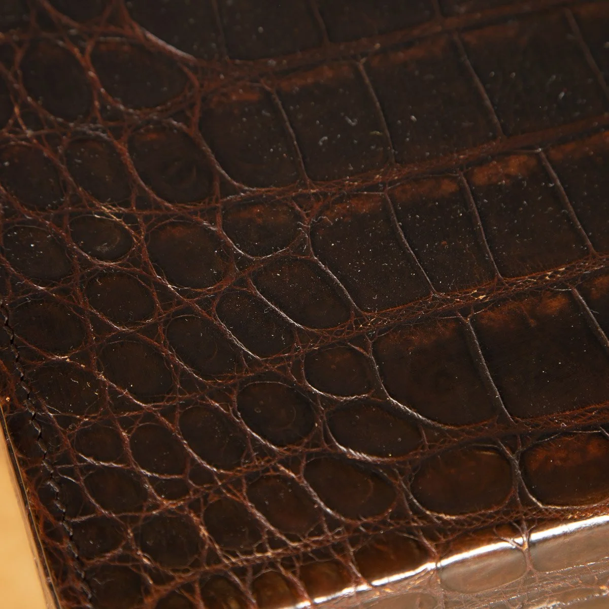 ANTIQUE 19thC VICTORIAN CROCODILE SKIN SUITCASE WITH A SILVER SHIP MOTIF c.1890 - 18.jpg