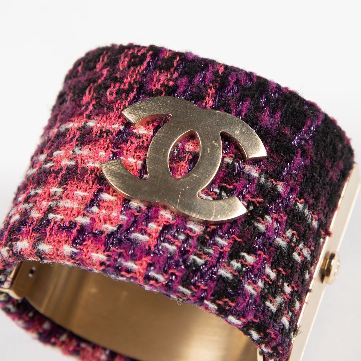 CHANEL | Jewelry | Chanel Logo Crystal Bangle Bracelet | Poshmark