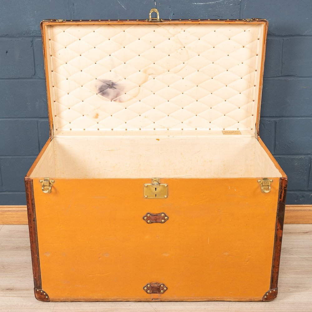 LOUIS VUITTON ORANGE MALLE CHEMISE TRUNK - Pinth Vintage Luggage
