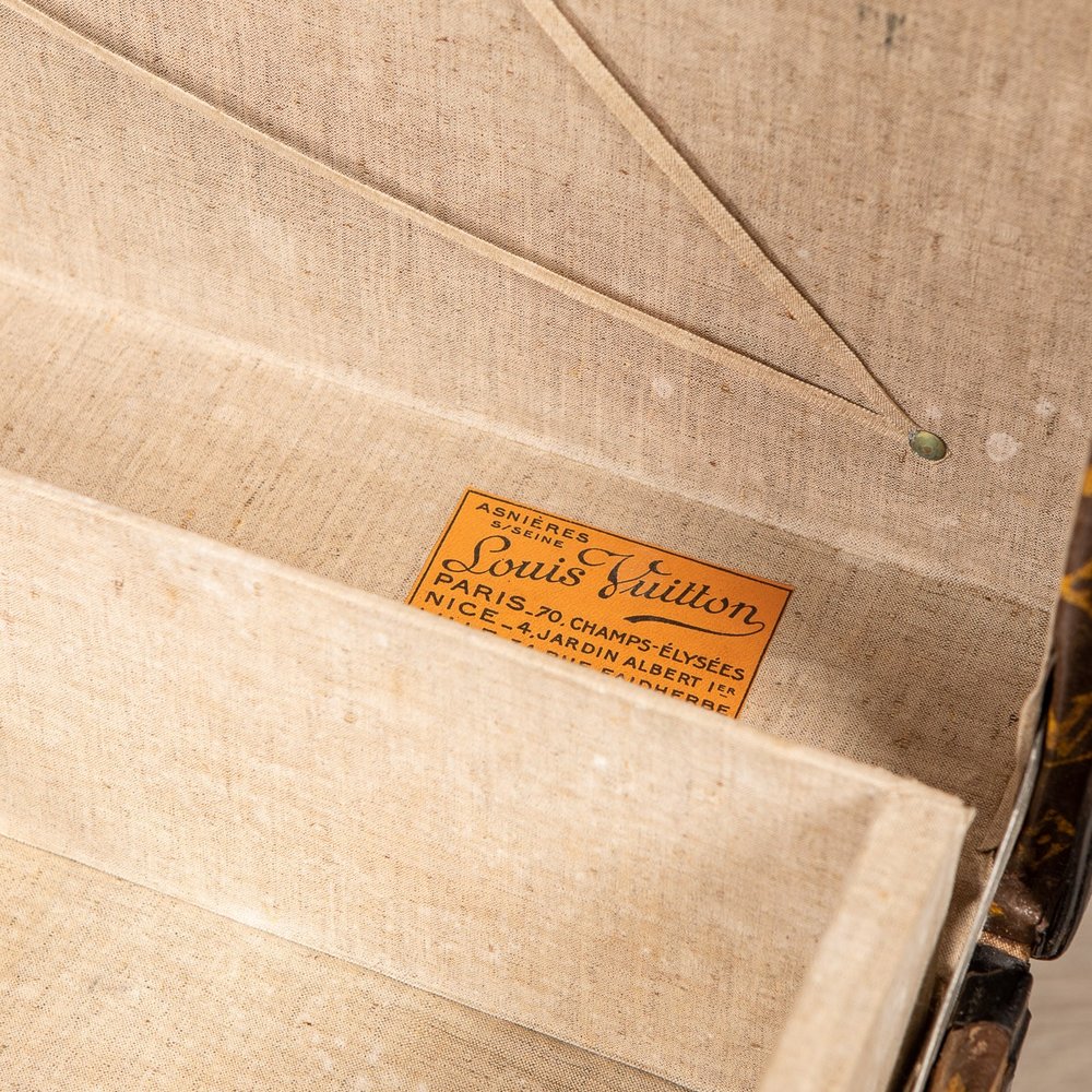 PAIR OF GRADUATED 20thC LOUIS VUITTON TRUNKS IN MONOGRAM CANVAS, FRANCE  c.1930 — Pushkin Antiques