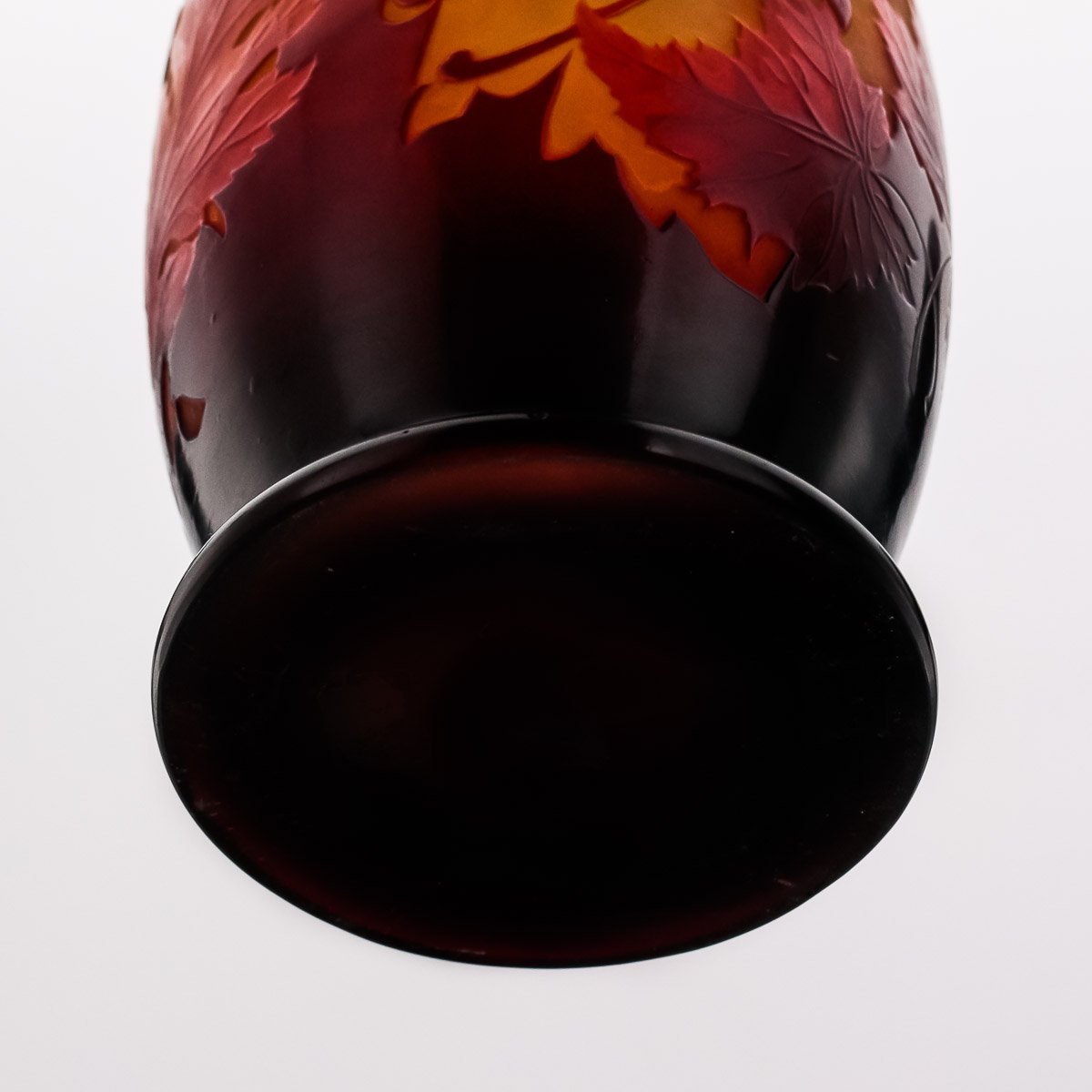 Pushkin Antiques - ANTIQUE 20thC ART NOUVEAU EMILE GALLE' MAPLE LEAVES CAMEO GLASS VASE c.1900 - 08.jpg