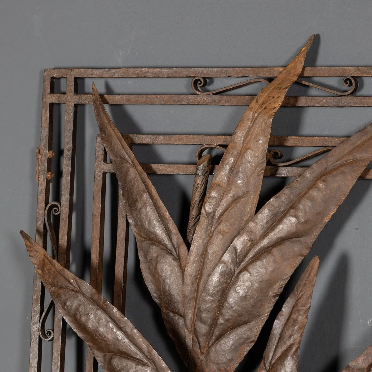 Pushkin Antiques - ANTIQUE 20thC ARTS & CRAFTS STYLE BRONZED WROUGHT IRON PANELS c.1920 - 05.jpg