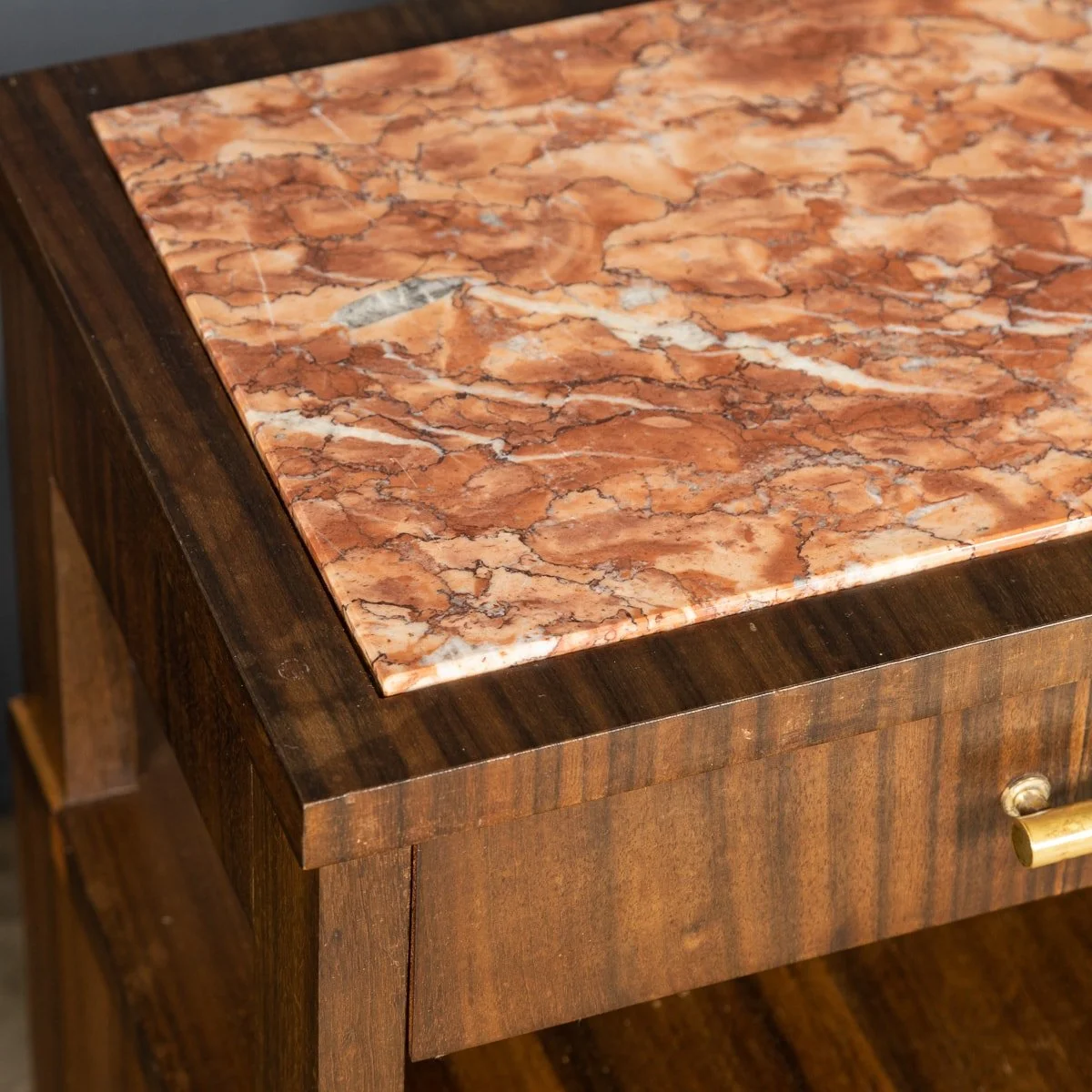 Pushkin Antiques - MID 20thC ITALIAN PAIR OF KINGWOOD & MARBLE BEDSIDE CABINETS c.1950 - 17.jpg