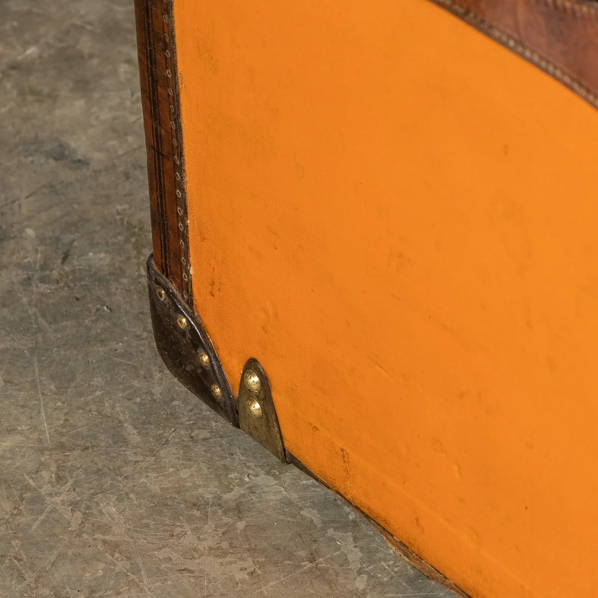 Pushkin Antiques - 20thC LOUIS VUITTON MALLE HAUTE TRUNK IN ORANGE %22VUITTONITE%22 CANVAS c.1900 - 31.jpg