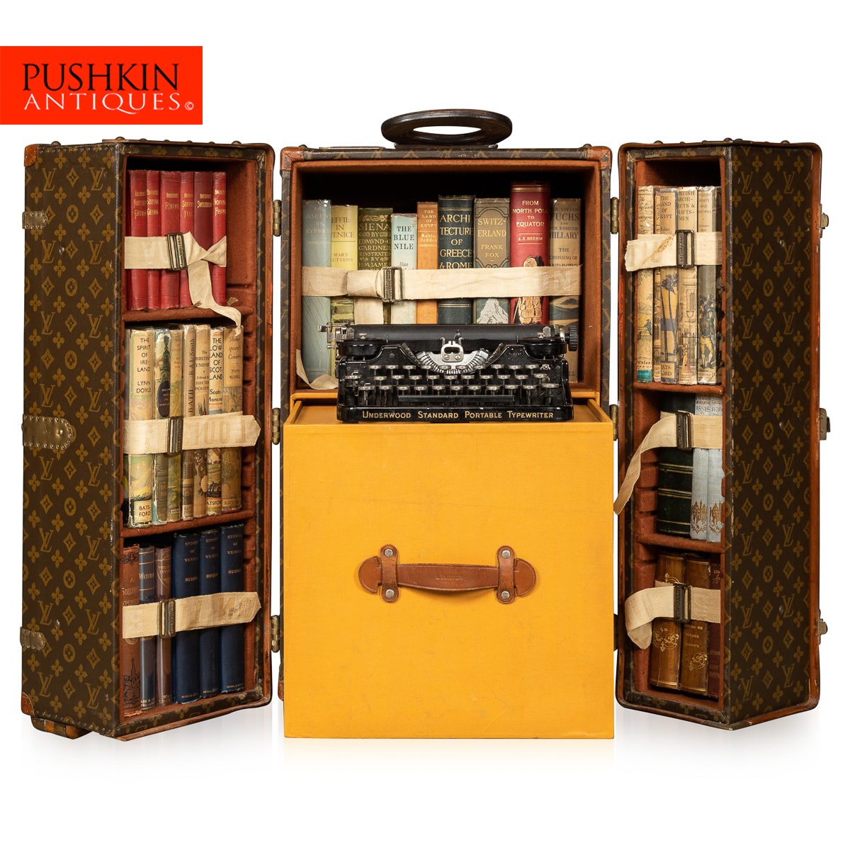 Pushkin Antiques - ANTIQUE 20thC RARE LOUIS VUITTON MONOGRAMED LIBRARY TRUNK c.1920 - 02.jpg