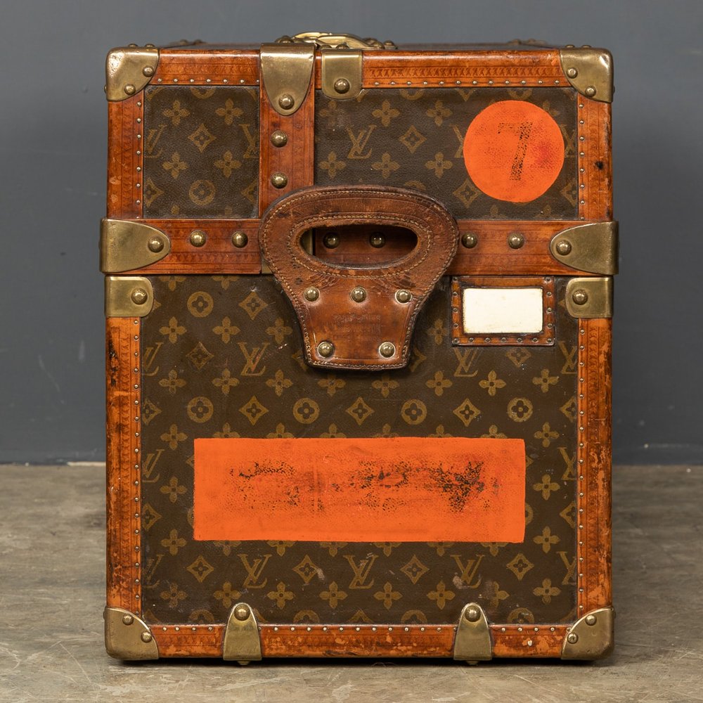 Vintage Louis Vuitton Signature Brown Leather Embossed Trunk
