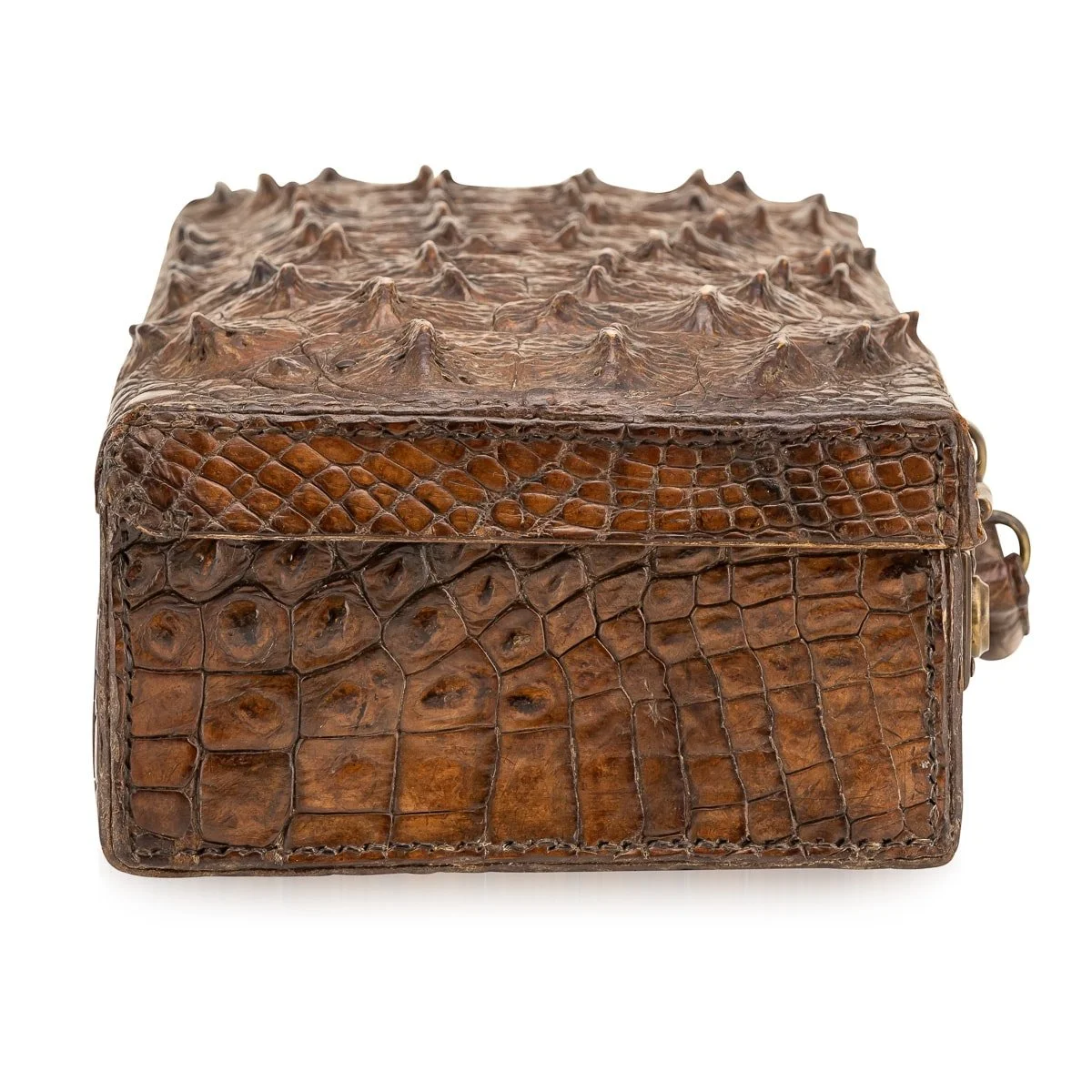 Pushkin Antiques - ANTIQUE 20thC ENGLISH CROCODILE LEATHER SUITCASE c.1910 - 06.jpg