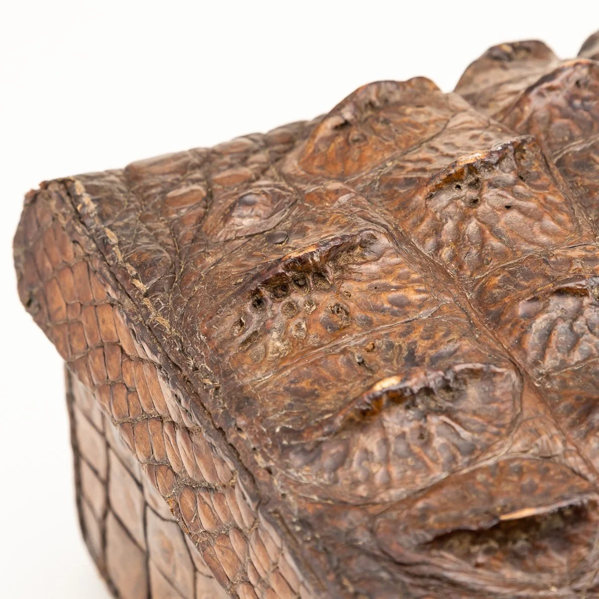 Pushkin Antiques - ANTIQUE 20thC ENGLISH CROCODILE LEATHER SUITCASE c.1910 - 15.jpg