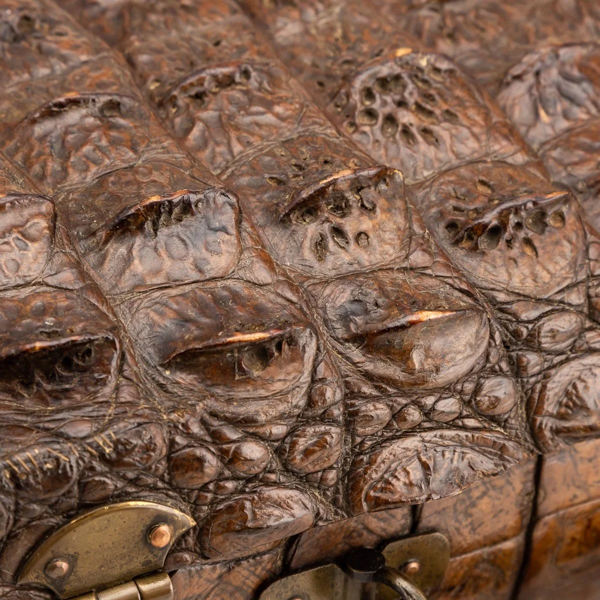 Pushkin Antiques - ANTIQUE 20thC ENGLISH CROCODILE LEATHER SUITCASE c.1910 - 17.jpg