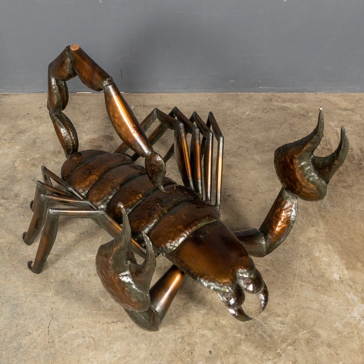 Pushkin Antiques - UNUSUAL METAL SCORPION SHAPED COFFEE TABLE c.1970 - 06.jpg