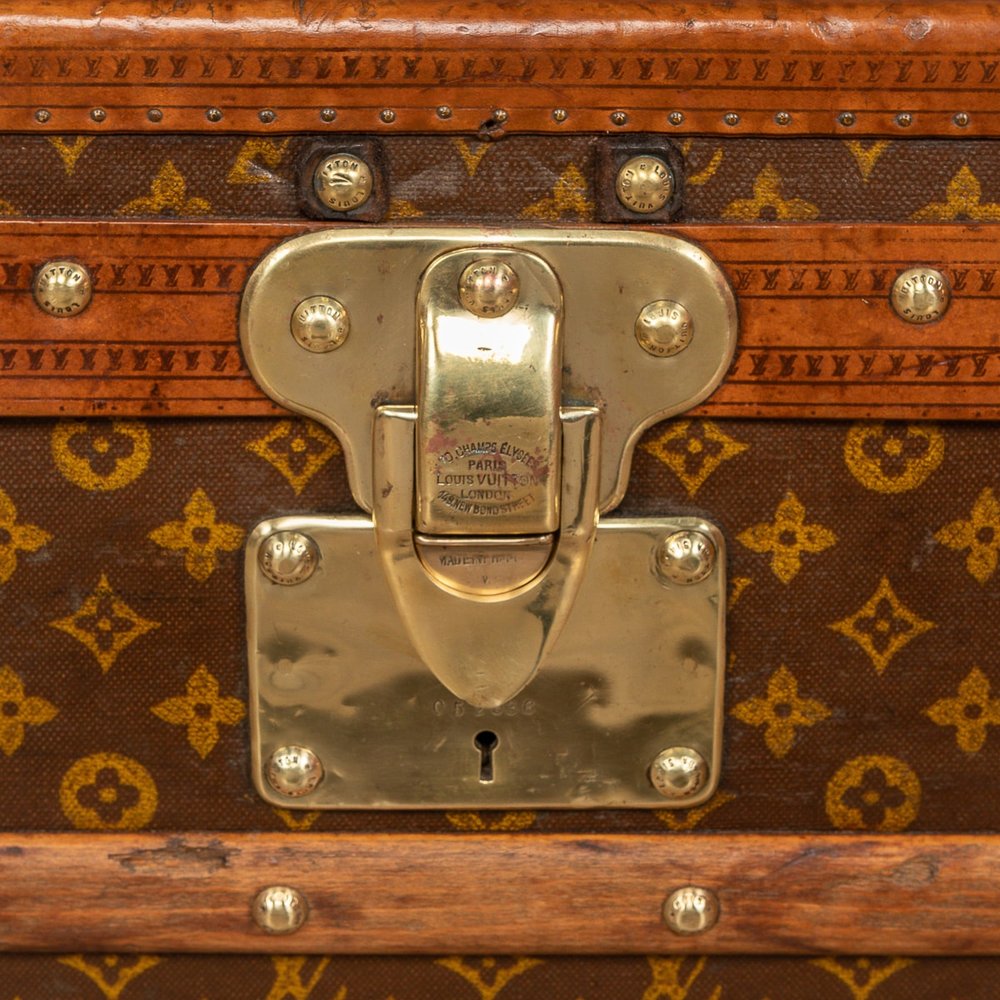 ANTIQUE 20thC RARE LOUIS VUITTON MONOGRAM CANVAS TRUNK c.1930 — Pushkin  Antiques