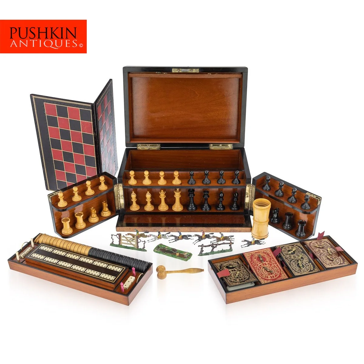 PUSHKIN ANTIQUES - ANTIQUE 19thC VICTORIAN WALNUT GAMES COMPENDIUM, CARDS & BOARD GAMES c.1890 - 02.jpg