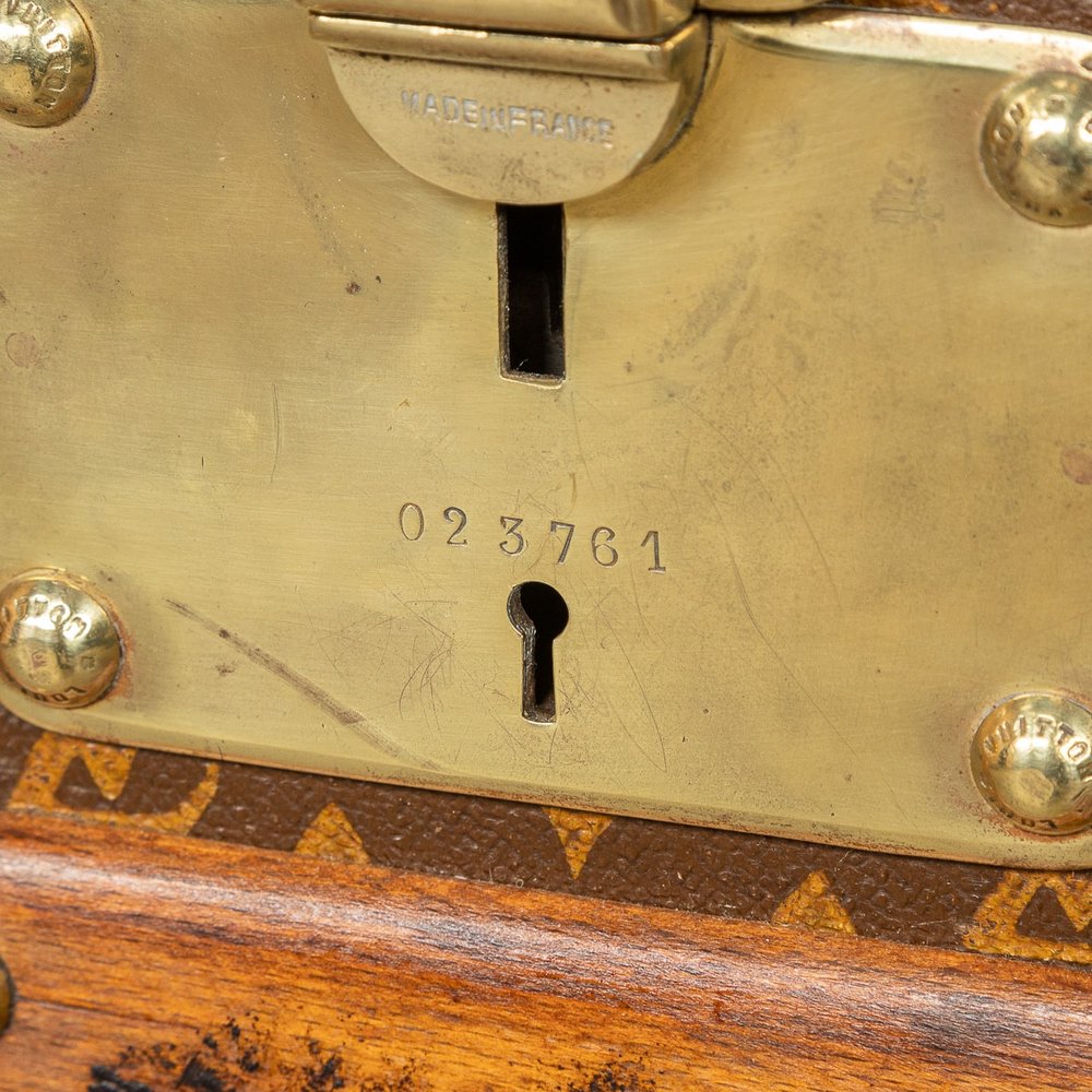 Late 1800's Louis Vuitton Antique Monogram Leather & Brass Steamer