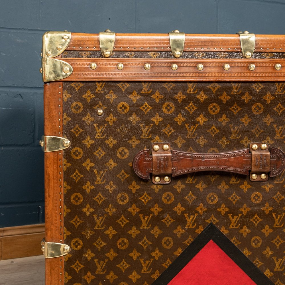 Antique Malle Haute Trunk in Orange from Louis Vuitton, 1900 for
