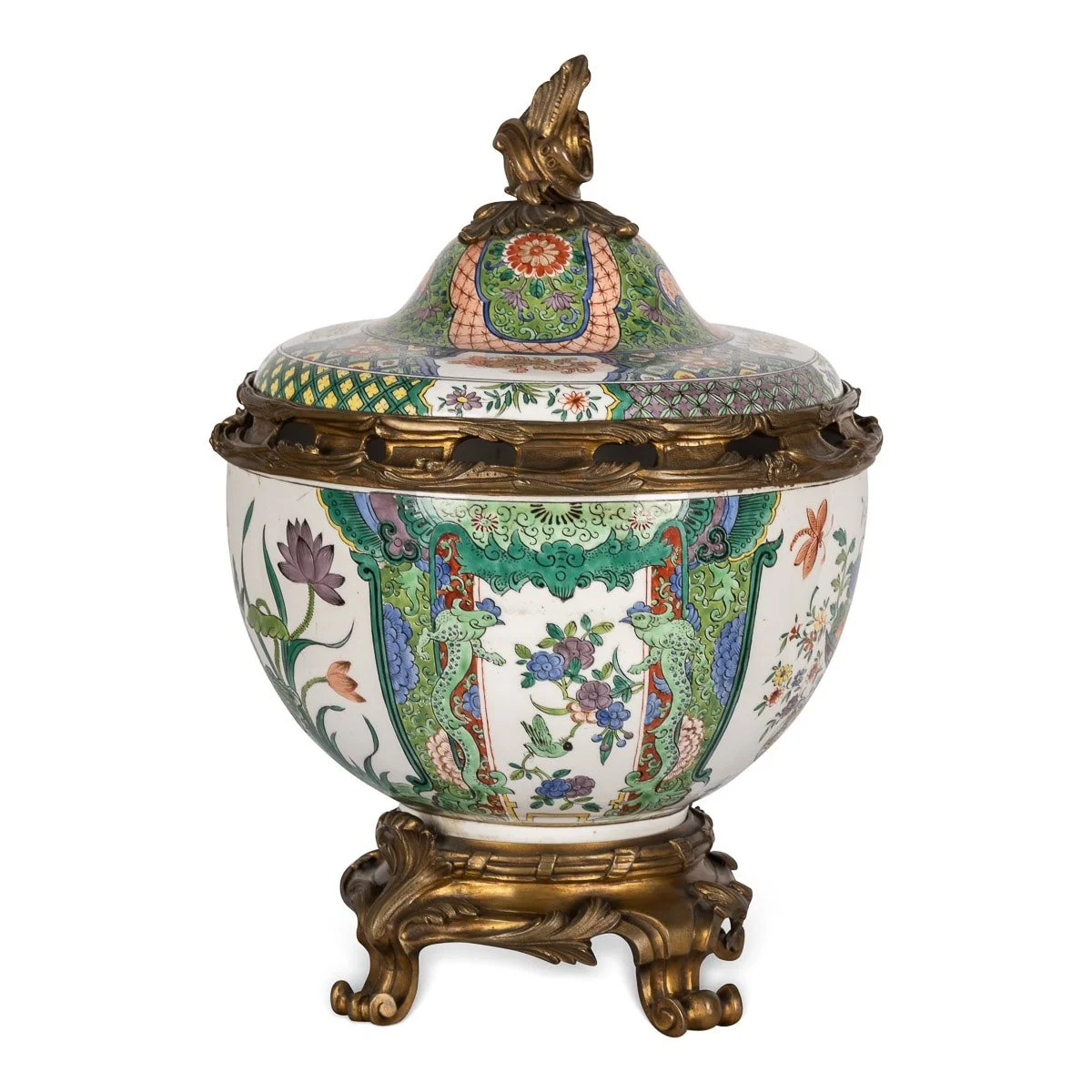 PUSHKIN ANTIQUES - ANTIQUE 19thC SAMSON PORCELAIN VASE & COVER MOUNTED ON ORMOLU c.1880 - 05.jpg