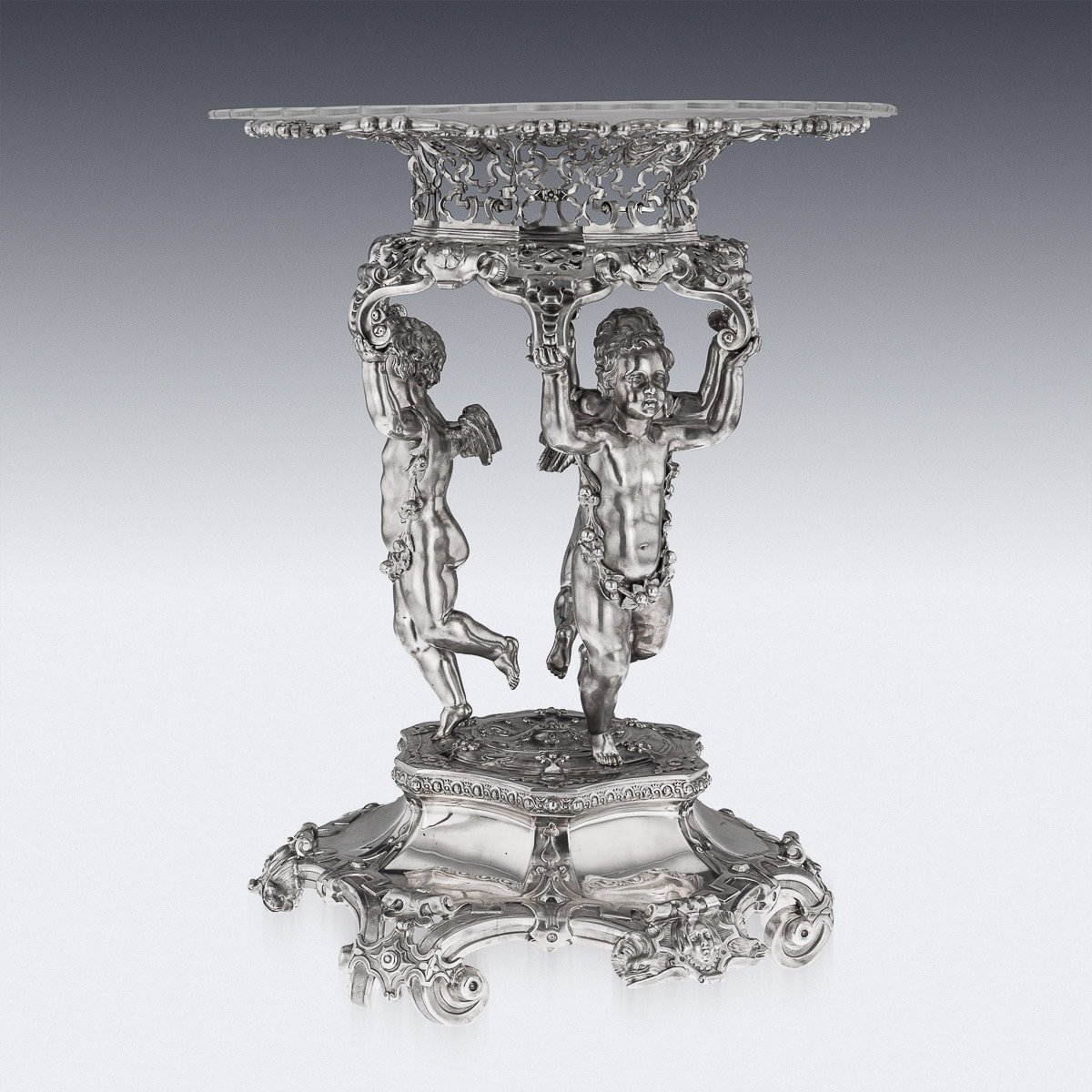 PUSHKIN ANTIQUES - ANTIQUE 19thC VICTORIAN SOLID SILVER FIGURAL CENTERPIECE, ROBERT GARRARD c.1845 - 03.jpg