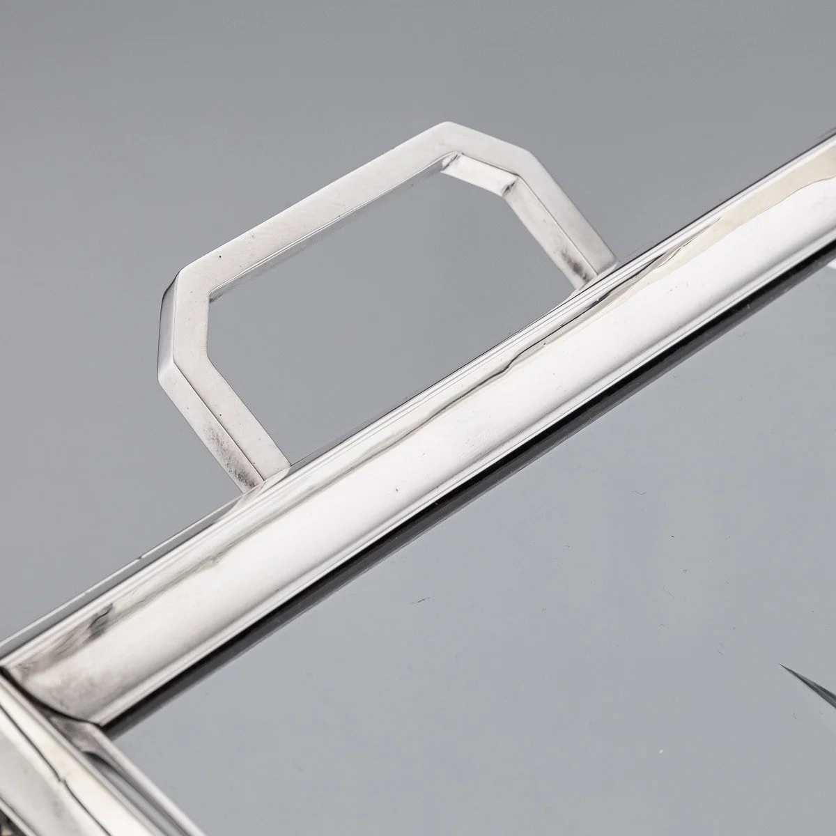 PUSHKIN ANTIQUES - ANTIQUE 20thC ART DECO SOLID SILVER & CUT GLASS COCKTAIL TRAY c.1924 - 07.jpg