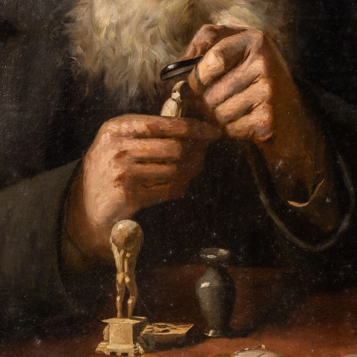 PUSHKIN ANTIQUES - ULPIANO CHECA Y SANZ OIL ON CANVAS PAINTING, MADRID (1860-1916) P. APRIN STAMPED - 13.jpg