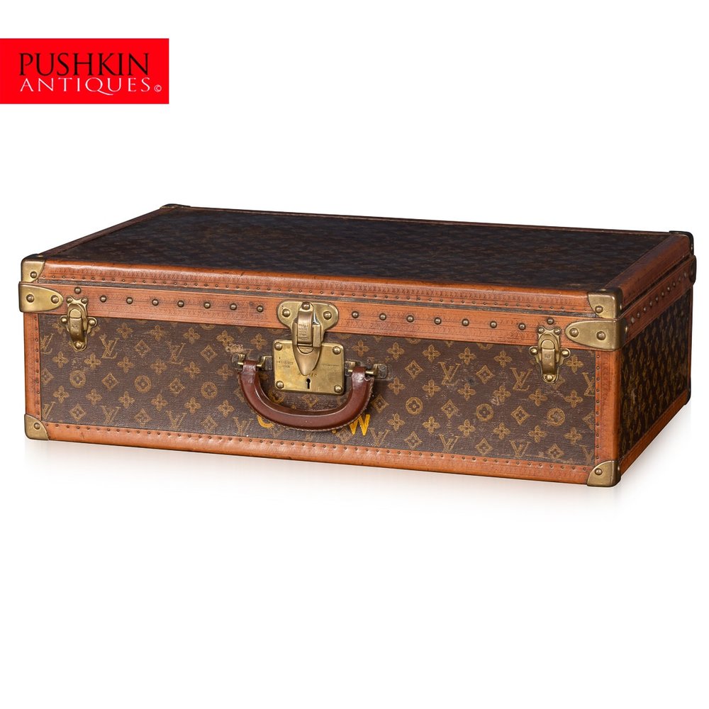 Vintage Authentic Louis Vuitton Monogram Hard Suitcase Trunk