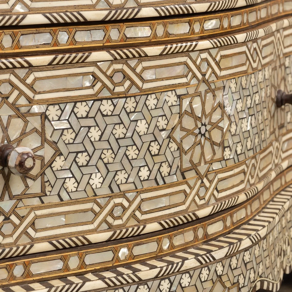 PUSHKIN ANTIQUES - MID 20thC MIDDLE EASTERN MOTHER OF PEARL & BONE INLAID DRAWER CHEST c.1960 - 26.jpg