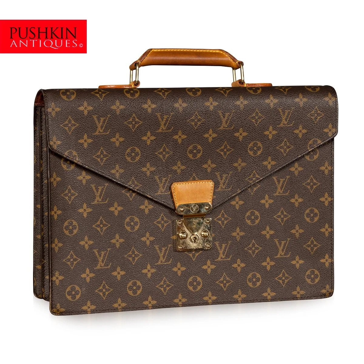 PUSHKIN ANTIQUES - LOUIS VUITTON SOFT BRIEFCASE IN MONOGRAM CANVAS - 02.jpg