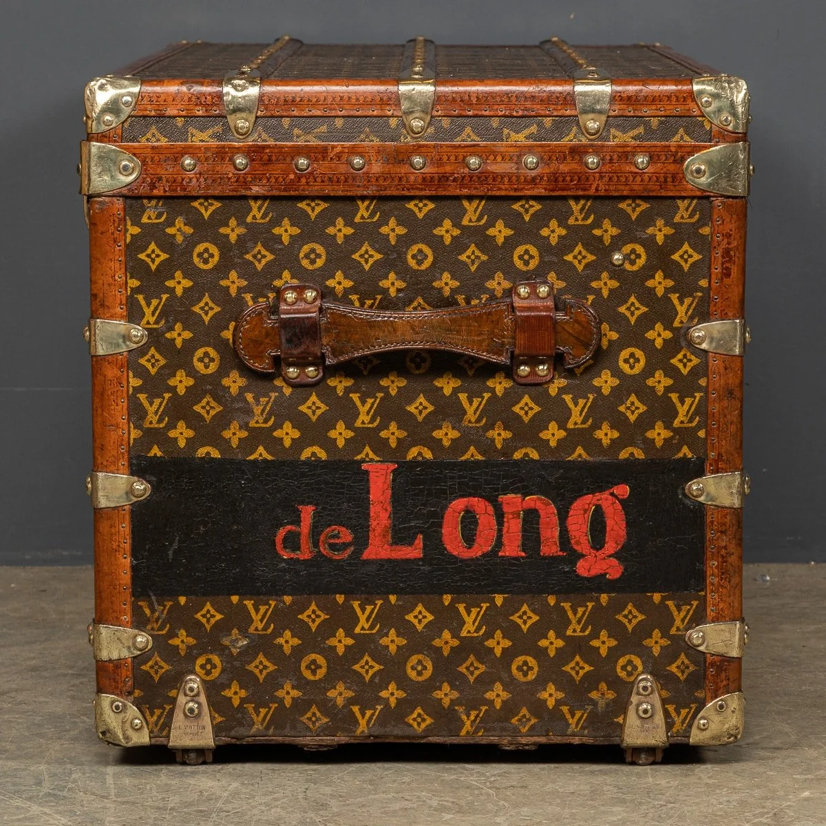PUSHKIN ANTIQUES - ANTIQUE 20thC LOUIS VUITTON CABIN TRUNK IN MONOGRAM CANVAS, PARIS c.1920 - 05.jpg
