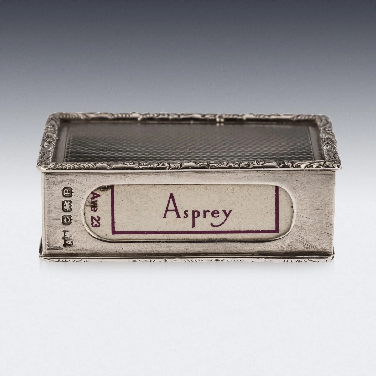 PUSHKIN ANTIQUES - ELEGANT MID 20thC SOLID SILVER CIGAR BOX & MATCH BOX HOLDER, LONDON c.1947 - 13.jpg