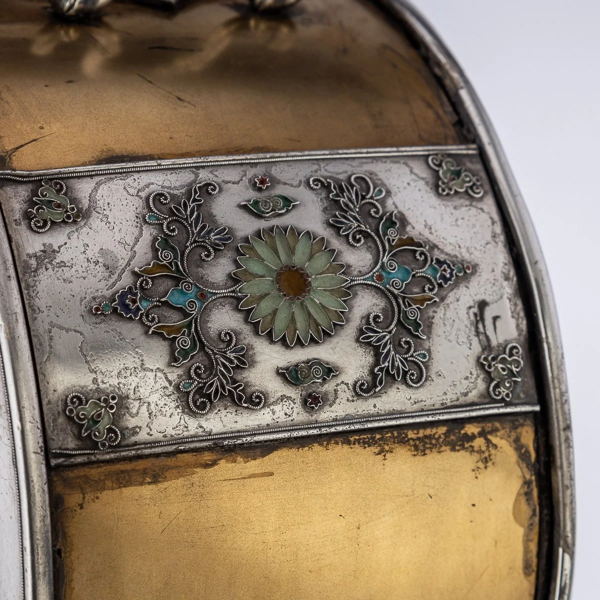 PUSHKIN ANTIQUES - ANTIQUE 19thC JAPANESE SOLID SILVER, ENAMEL & SHIBAYAMA KORO c.1890 - 22.jpg
