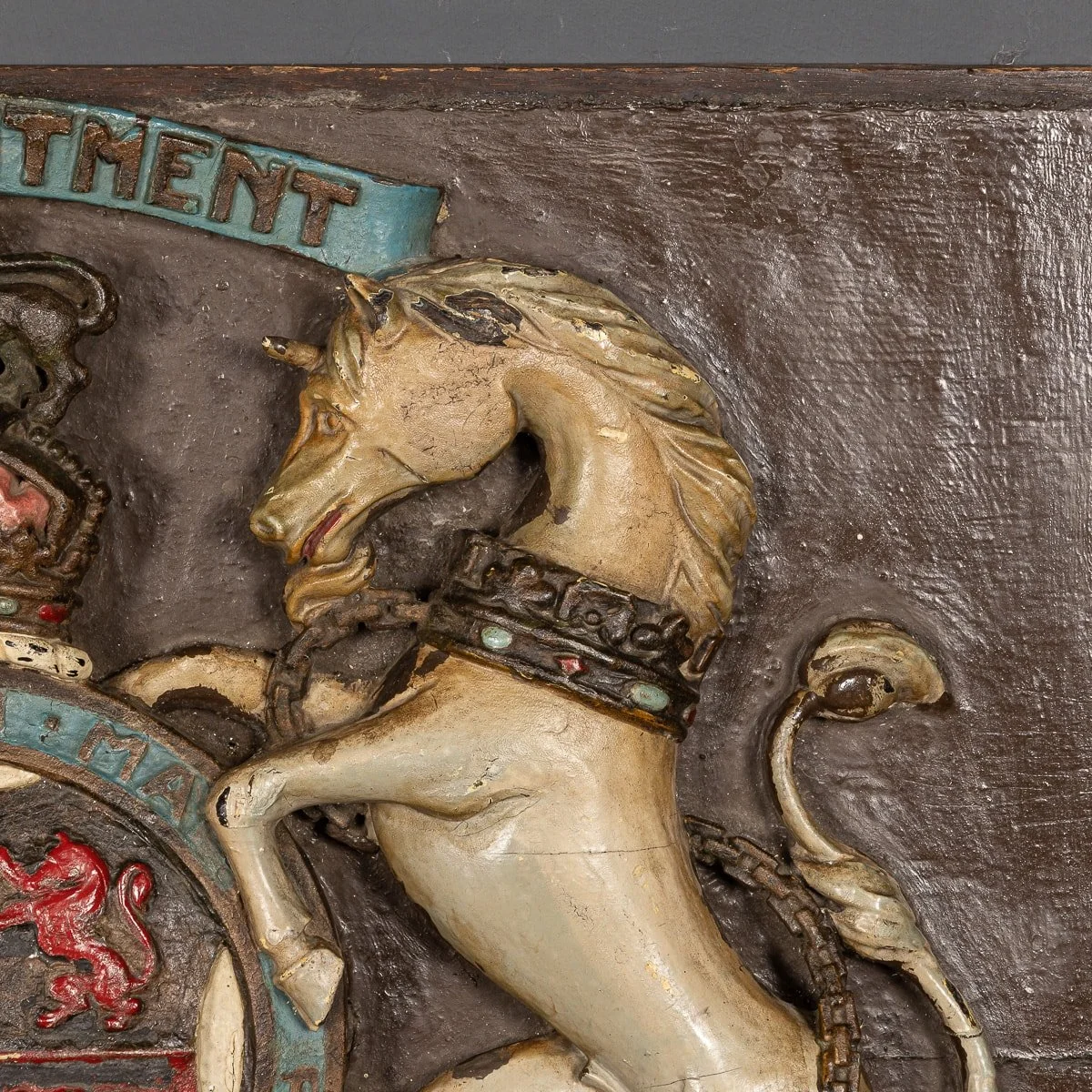 PUSHKIN ANTIQUES - ANTIQUE 19thC VICTORIAN CARVED WOOD & PAINTED ROYAL WARRANT c.1830 - 14.jpg