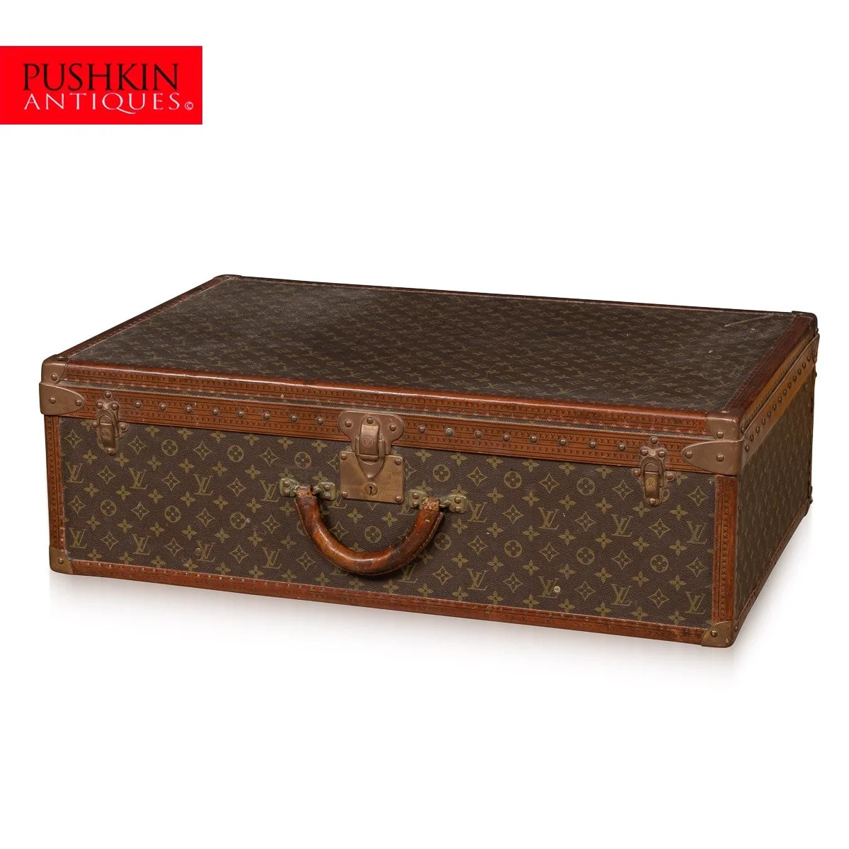 PUSHKIN ANTIQUES - A LOUIS VUITTON SUITCASE IN MONOGRAM CANVAS, FRANCE c.1970 - 02.jpg
