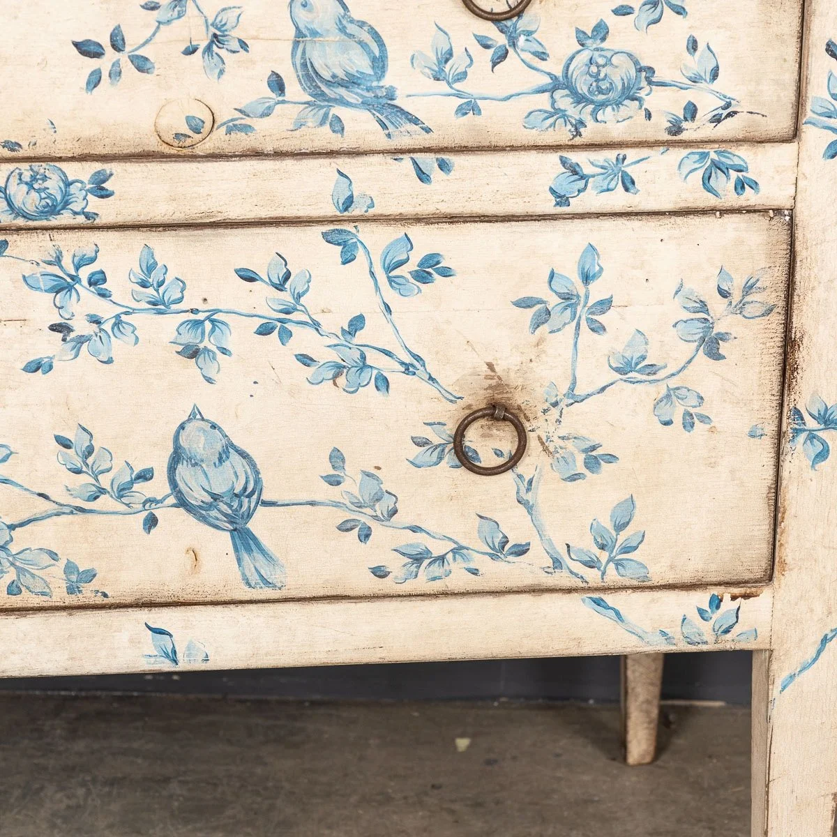 ANTIQUE 19thC ITALIAN PAIR OF HAND PAINTED WOODEN COMMODES c.1880's