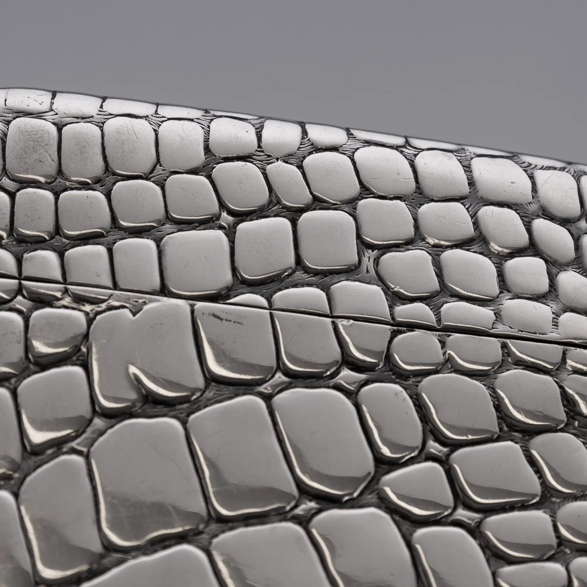 PUSHKIN ANTIQUES - ANTIQUE 20thC EDWARDIAN SOLID SILVER CROCODILE EFFECT CARD CASE c.1903 - 07.jpg