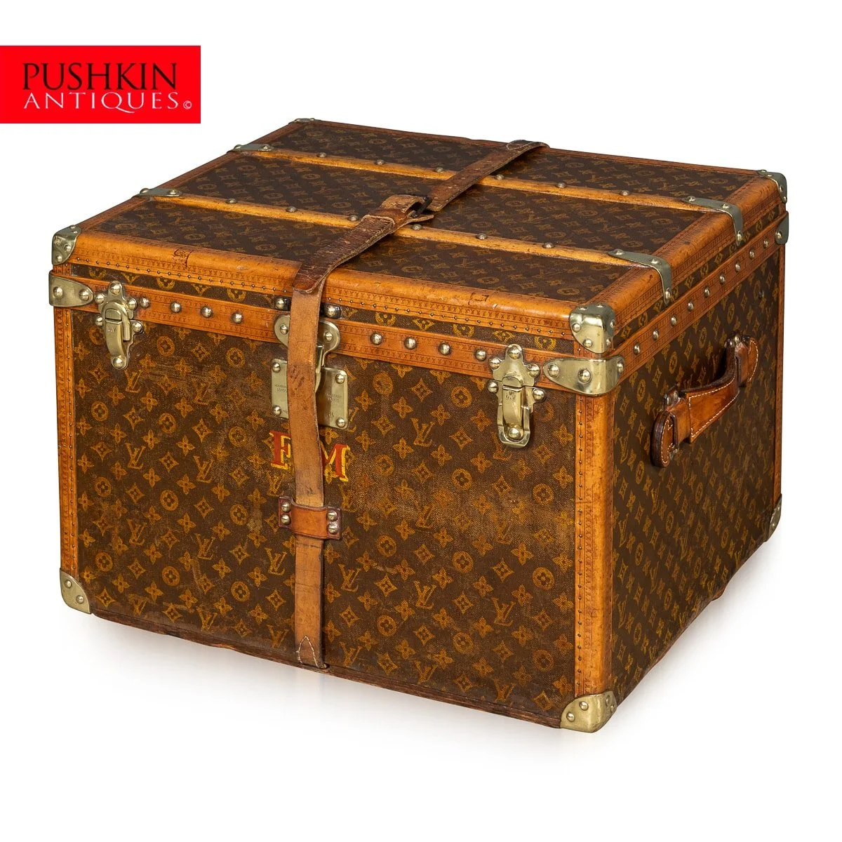 PUSHKIN ANTIQUES - 20thC LOUIS VUITTON HAT TRUNK IN MONOGRAM CANVAS, FRANCE c.1930 - 02.jpg