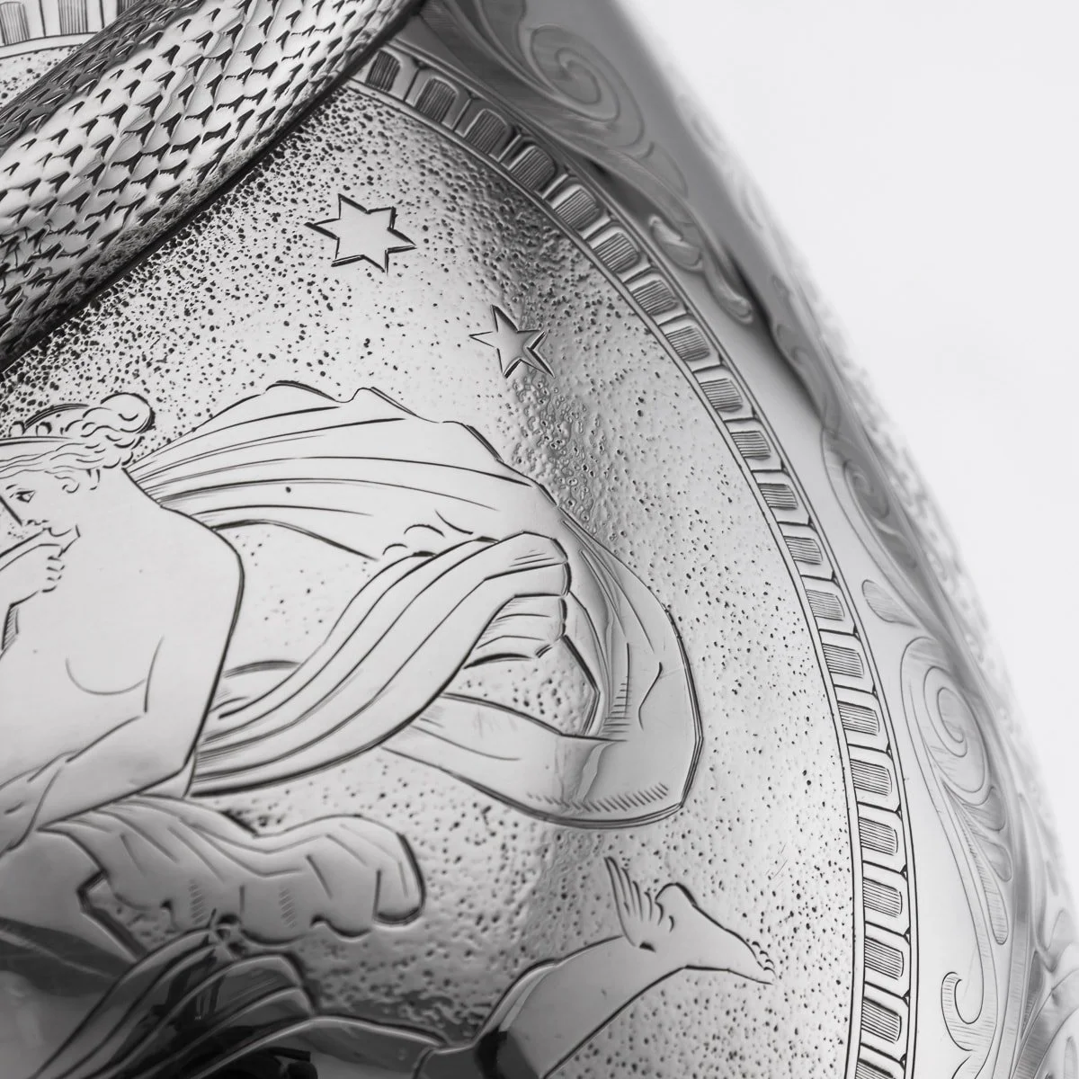 PUSHKIN ANTIQUES - ANTIQUE 19thC VICTORIAN SOLID SILVER SNAKE WINE JUG, BARNARDS c.1859 - 32.jpg