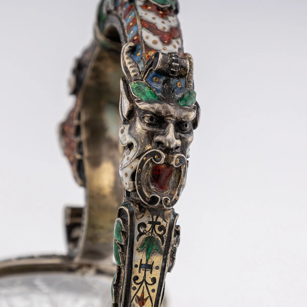 PUSHKIN ANTIQUES - ANTIQUE 19thC AUSTRIAN SILVER, ENAMEL & ROCK CRYSTAL EWER, RUDOLF LINKE c.1890 - 23.jpg