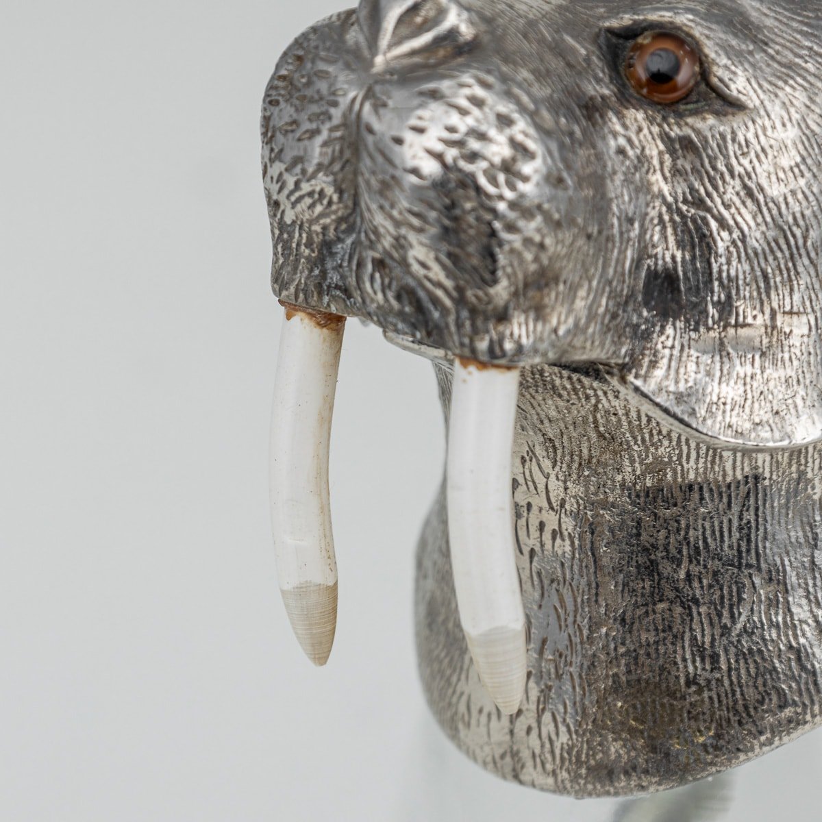 PUSHKIN ANTIQUES - ANTIQUE 19thC VICTORIAN SILVER PLATE MOUNTED NOVELTY WALRUS CLARET JUG c.1880 - 12.jpg