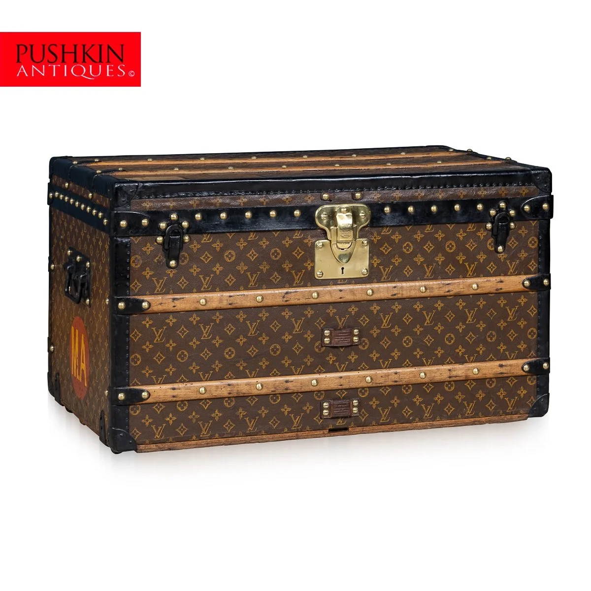 PUSHKIN ANTIQUES - 20th CENTURY LOUIS VUITTON COURIER TRUNK, FRANCE c.1930 - 02.jpg