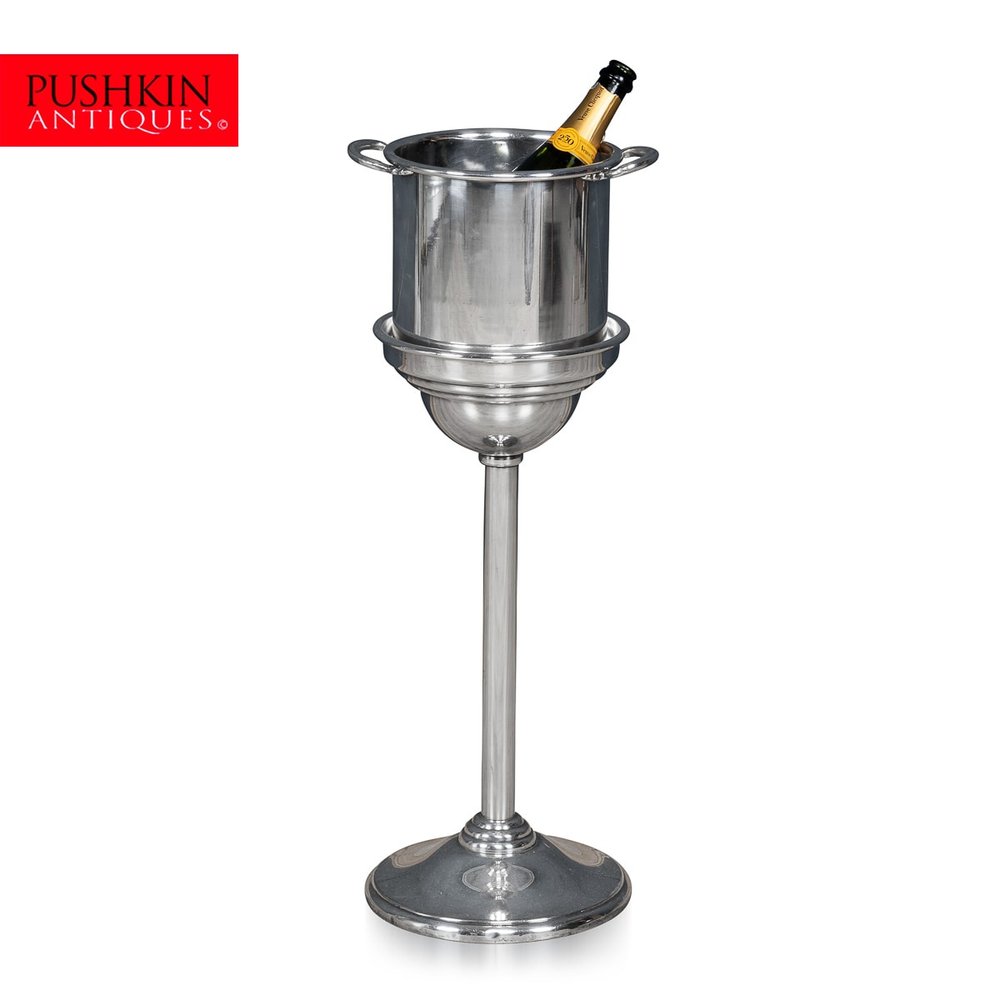 PUSHKIN ANTIQUES - MID 20thC ART DECO CHAMPAGNE BUCKET ON STAND, MADE IN USA c.1960 - 02.jpg
