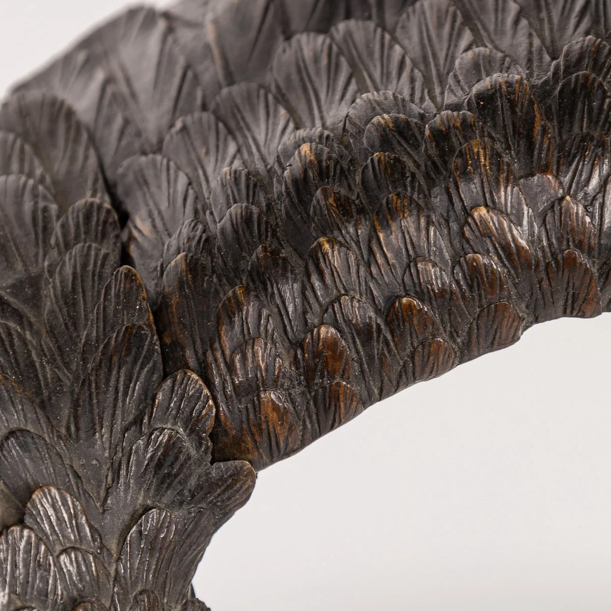 PUSHKIN ANTIQUES - ANTIQUE 19thC JAPANESE PATINATED BRONZE OF A PERCHED EAGLE c.1890 - 36.jpg