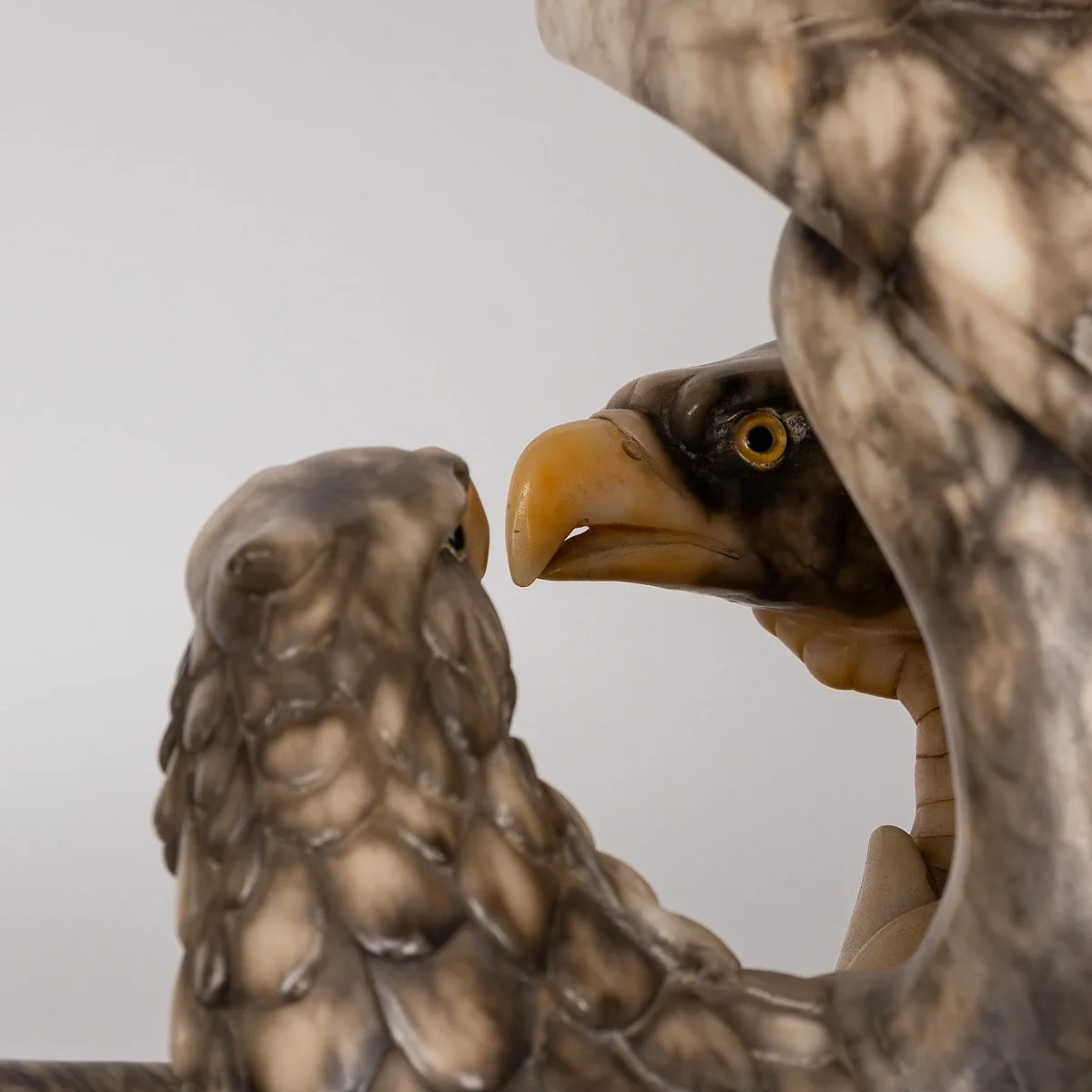 PUSHKIN ANTIQUES - ANTIQUE 20thC MONUMENTAL ALABASTER CARVED EAGLE LAMP c.1900 - 46.jpg