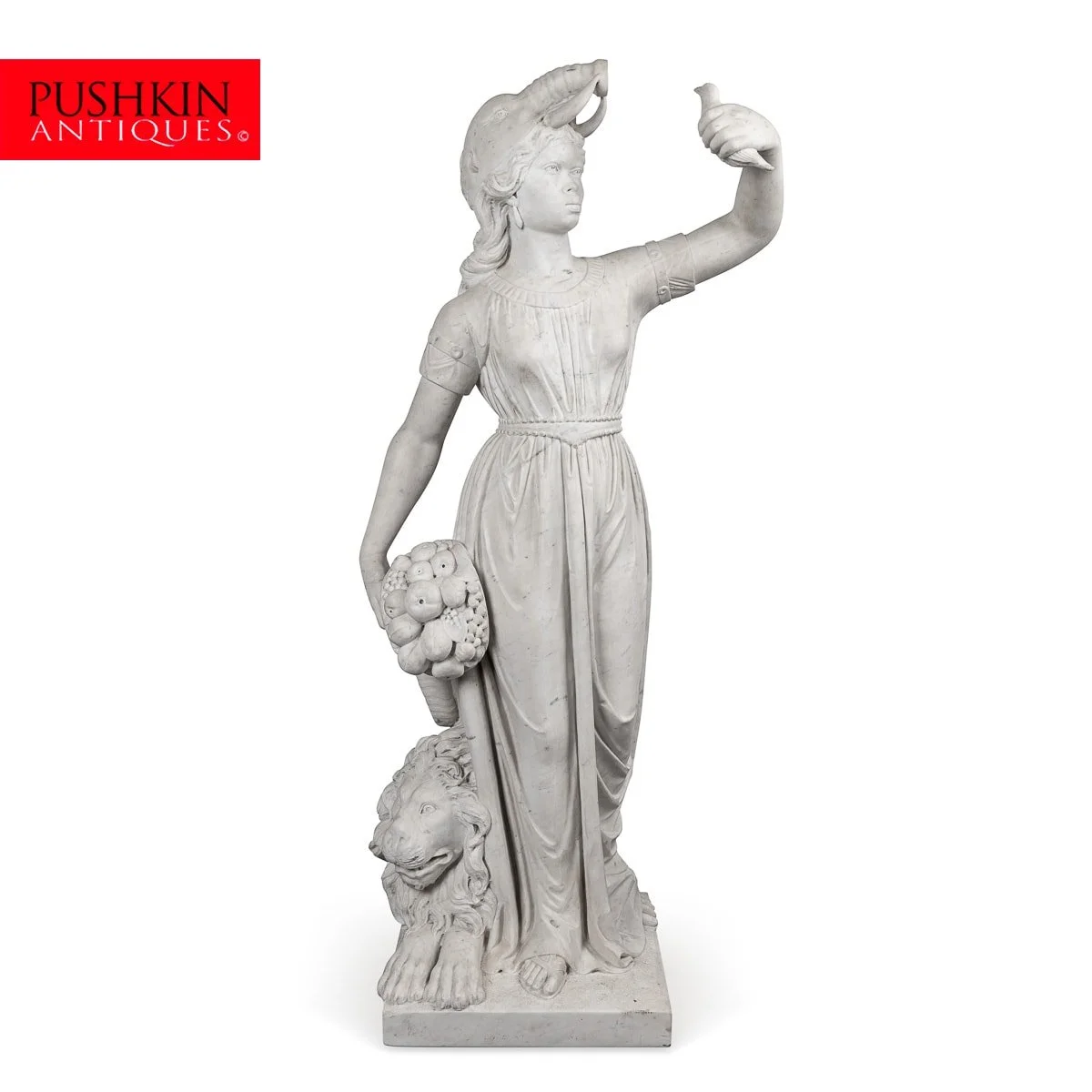 PUSHKIN ANTIQUES - ANTIQUE 19thC ITALIAN MARBLE FIGURE EMBLEMATIC OF AFRICA c.1880 - 02.jpg (Copy)